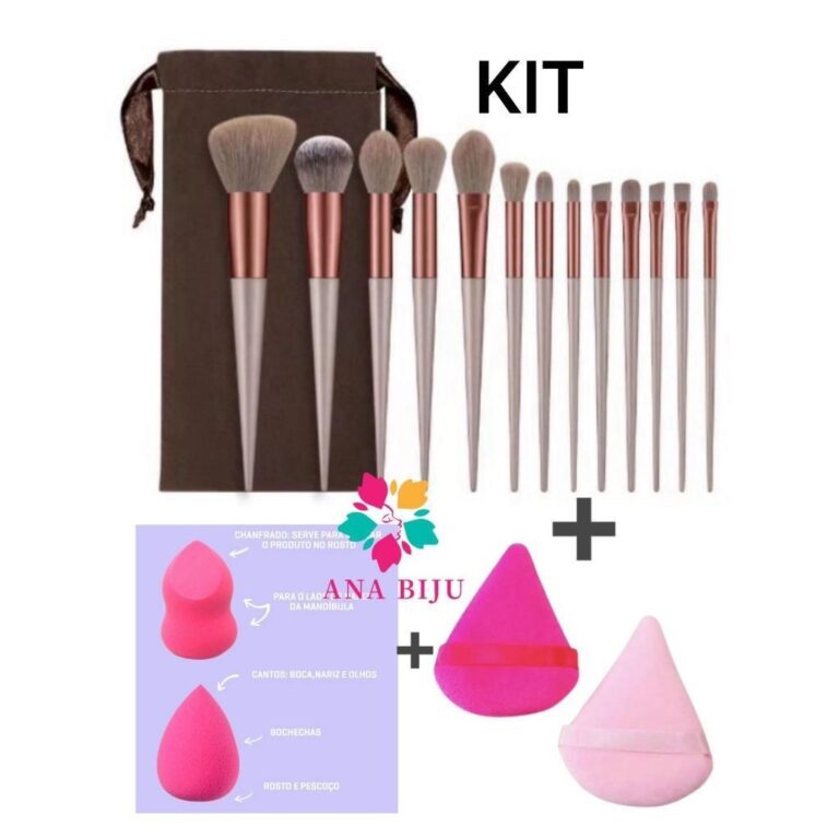 Kit de Pincel 13 + 2 Esponjas + 1 Kit esponja de P