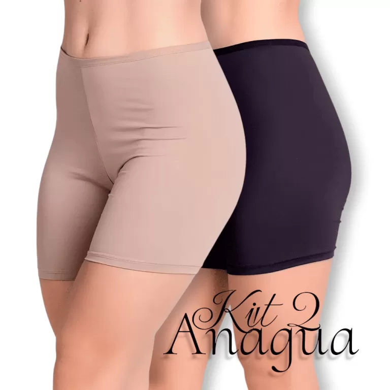 Kit 2 Bermuda Short Anágua Segunda Pele Kit Short