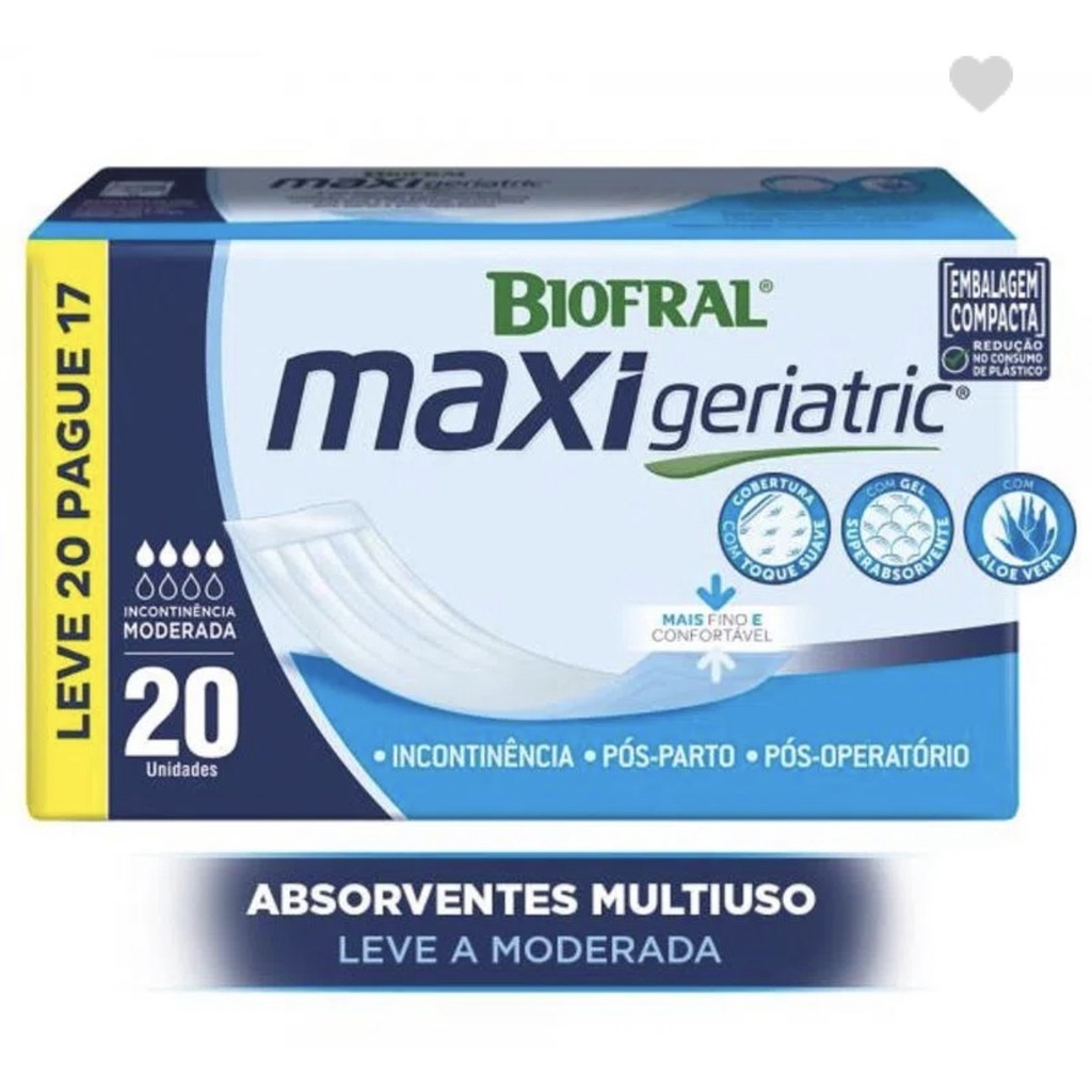 ABSORVENTE BIOFRAL MAXI GERIATRIC 20un