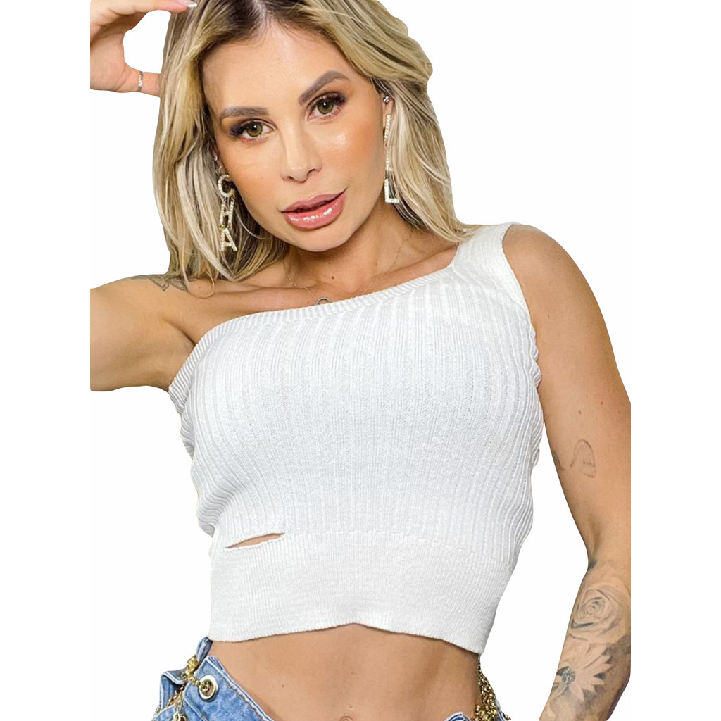 Croped Mula Manca Trico Modal Verão