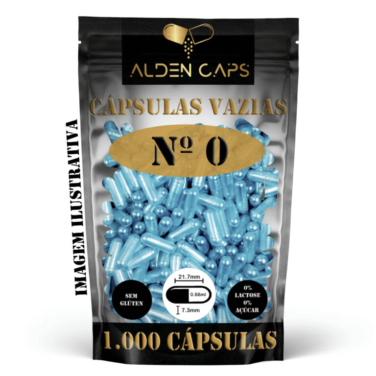 1.000 Cápsulas Vazias de Gelatina Azul – V