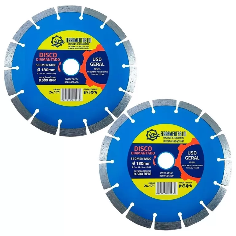 2 Disco Diamantado de Corte 7 180mm Segmentado 22m