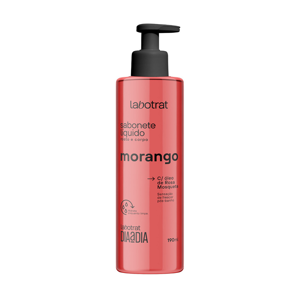Sabonete Líquido Rosto Corpo Morango Hidrata Labotrat 190ml