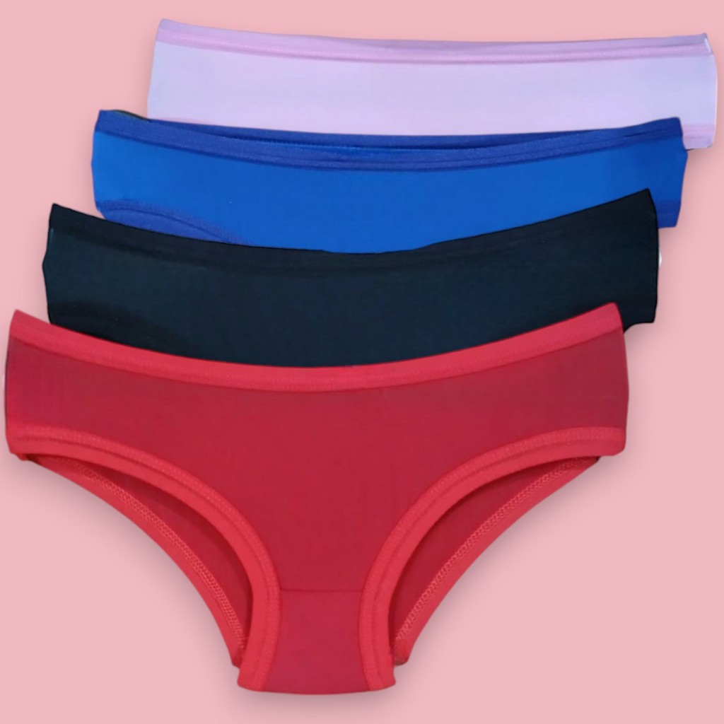 Kit 5 Calcinha Infantil Lisa Confortável Dia a Dia Tanga Respirável Lingerie Feminina Menina 302L