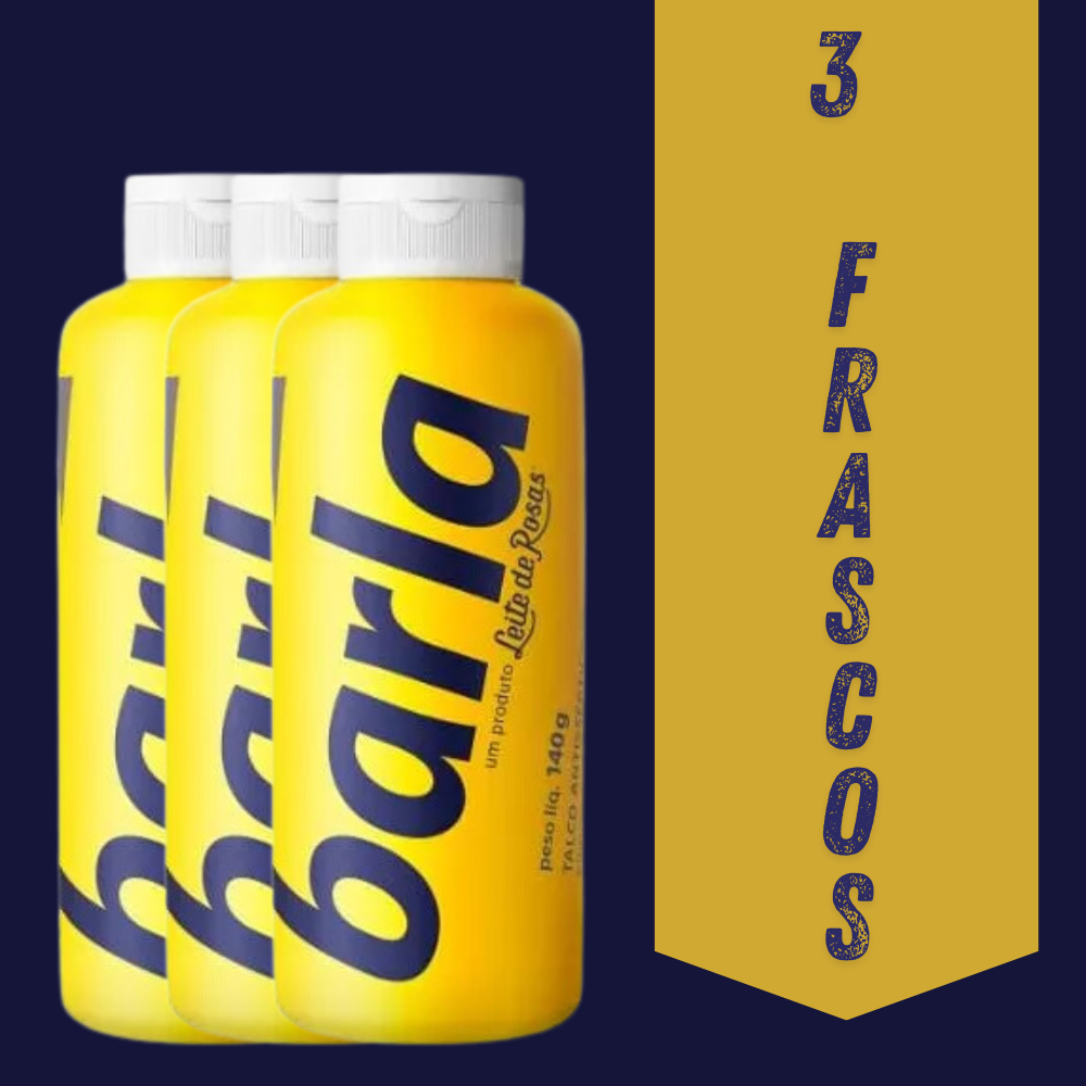 Talco Barla Leite de Rosas 140g | Perfume Delicado | Pele Macia e Protegida