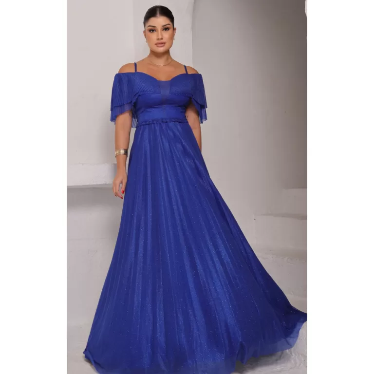 Vestido Feminino Longo de Festa Manga Ciganinha De