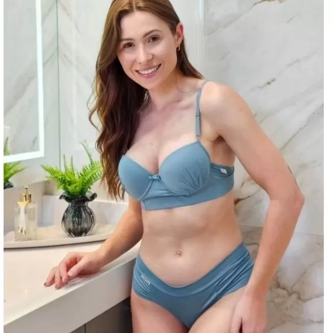 Conjunto lingerie micro liso com bojo com aro  tan