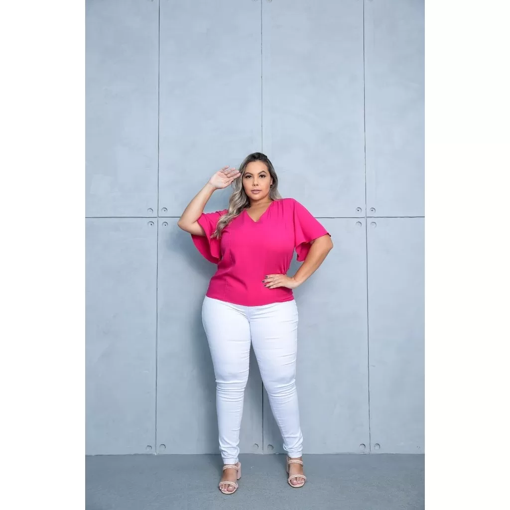 blusinha feminina tecido visco linho manga flutuante moderna e casual