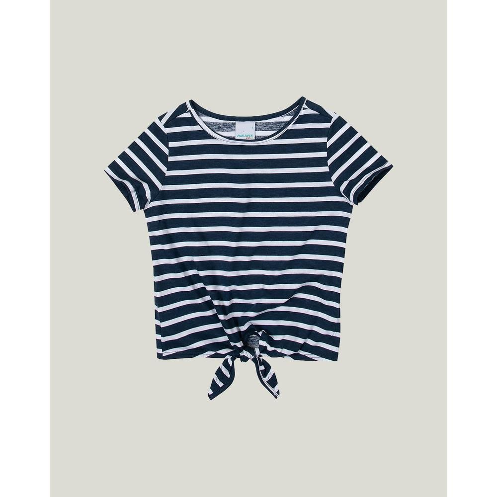 Blusa Listrada Em Malha Menina Malwee Kids