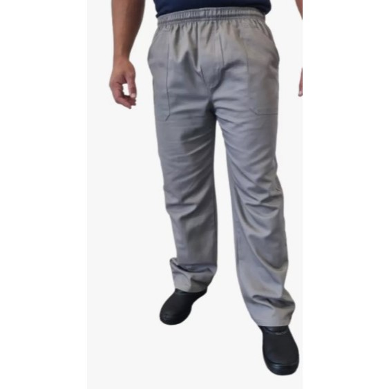 Calça de uniforme em brim elástico