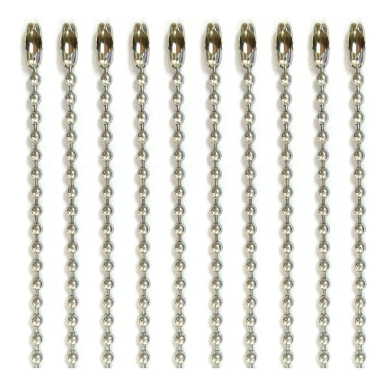 50-300 Corrente De Bolinha Com Canoa 10cm X 2,4mm 