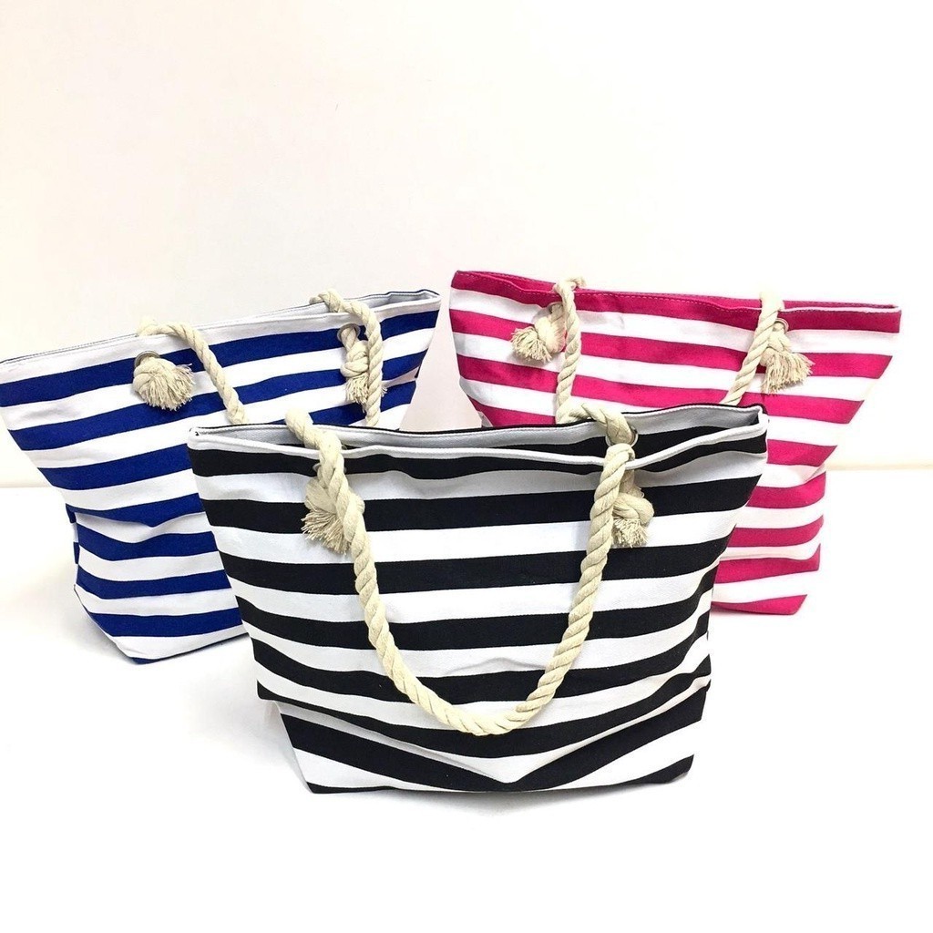 Bolsa de Praia Feminina Alça de Corda Elegante Grande e Resistente