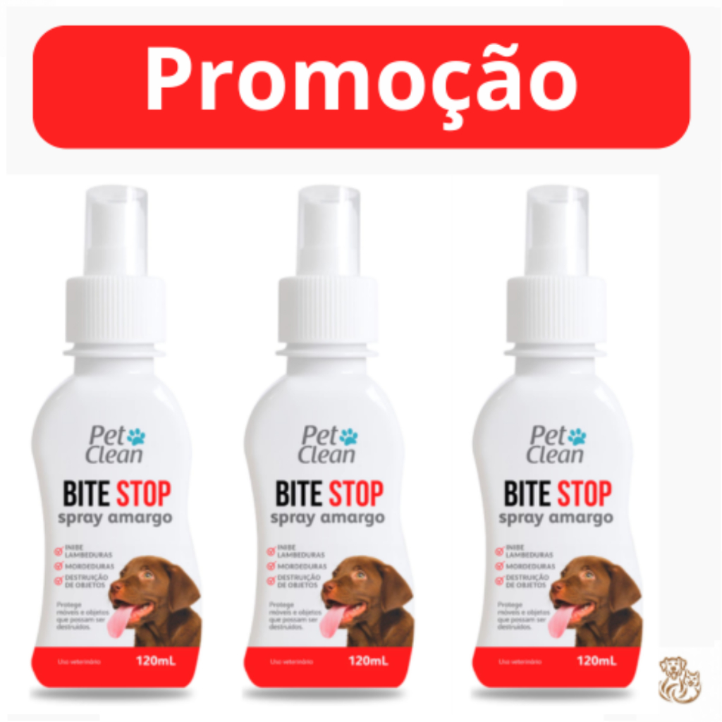 Bite Clean Spray Amargo Adestrador Anti lambida, Mordedura e Destruição de Objetos – 120 ml