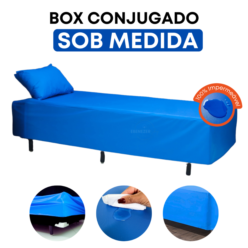Protetor Box Conjugado Solteiro Casal Queen E King Antiácaro Antialérgica Não Esquenta Sob Medida