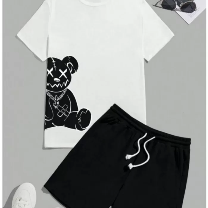 Conjunto Camiseta Oversized Ombro Caído Estampa U