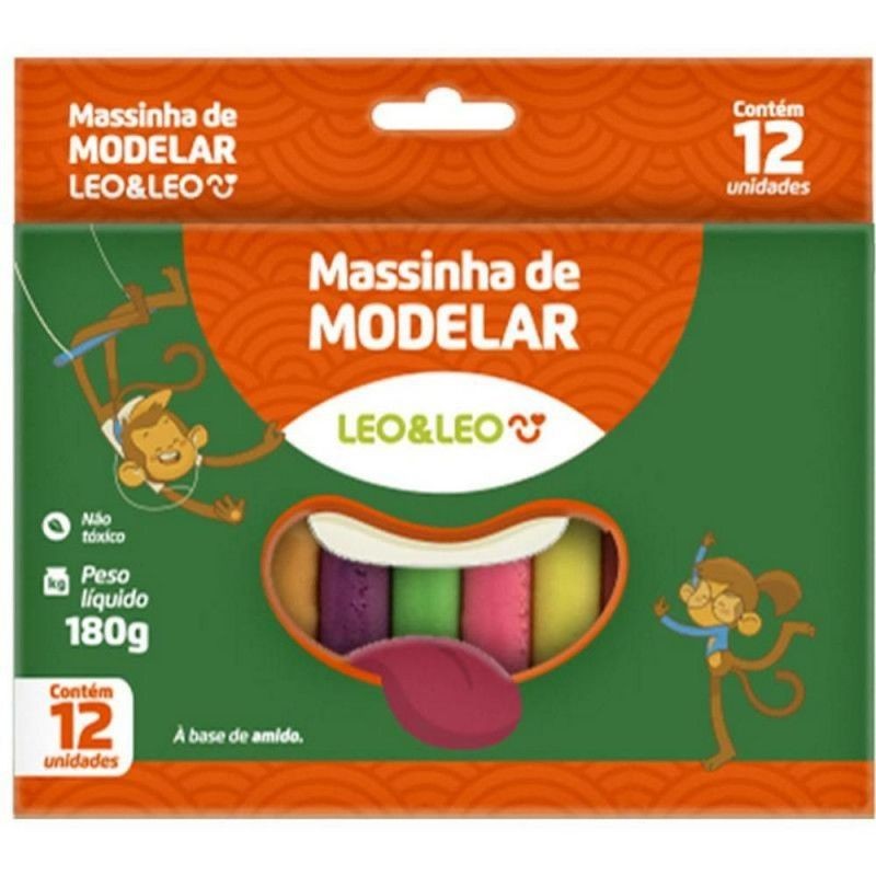 Massinha de Modelar 12 cores – LeoEamp;Leo – 180g