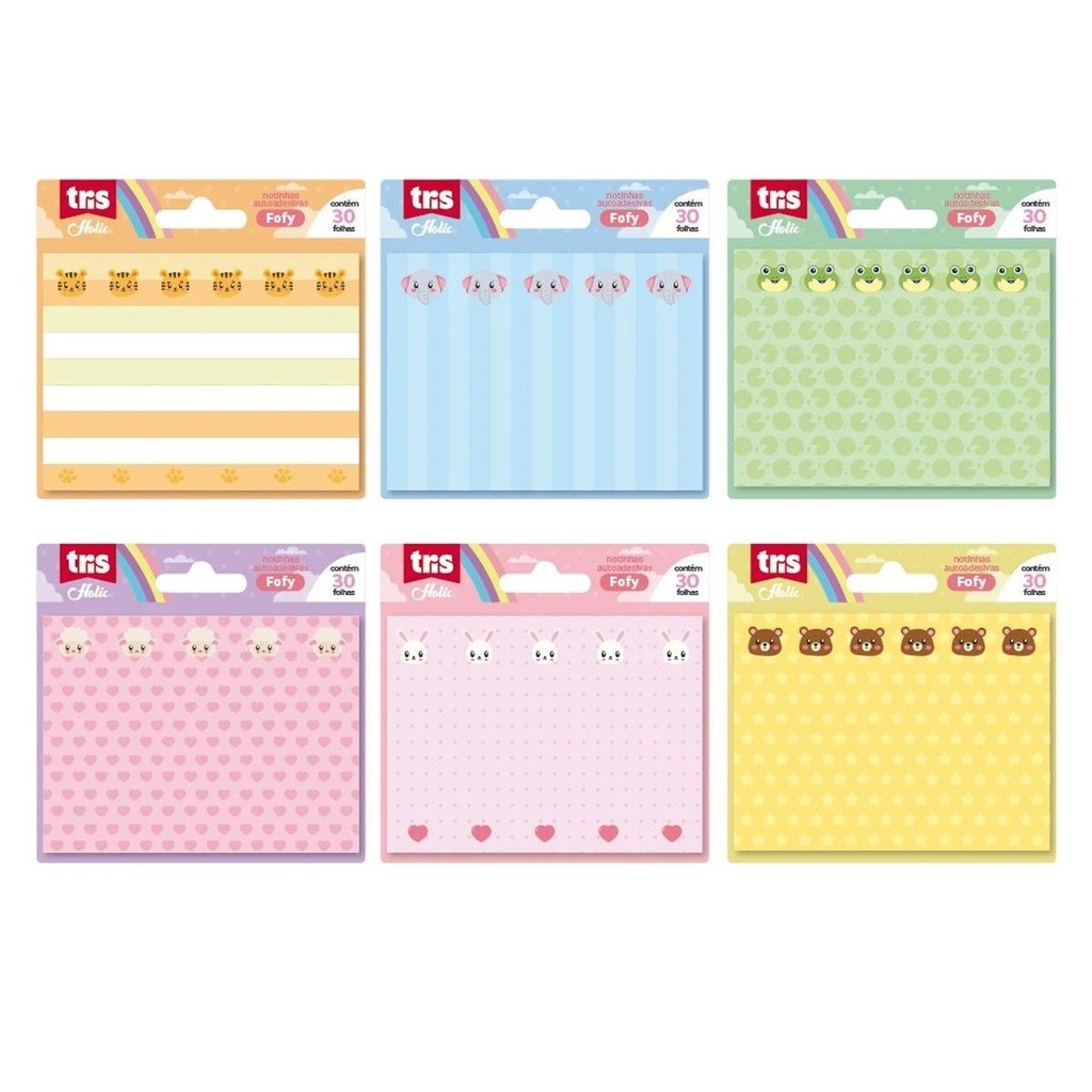 Notas Autoadesivas Fofy – Tris Holic Fofurices – 100x75mm