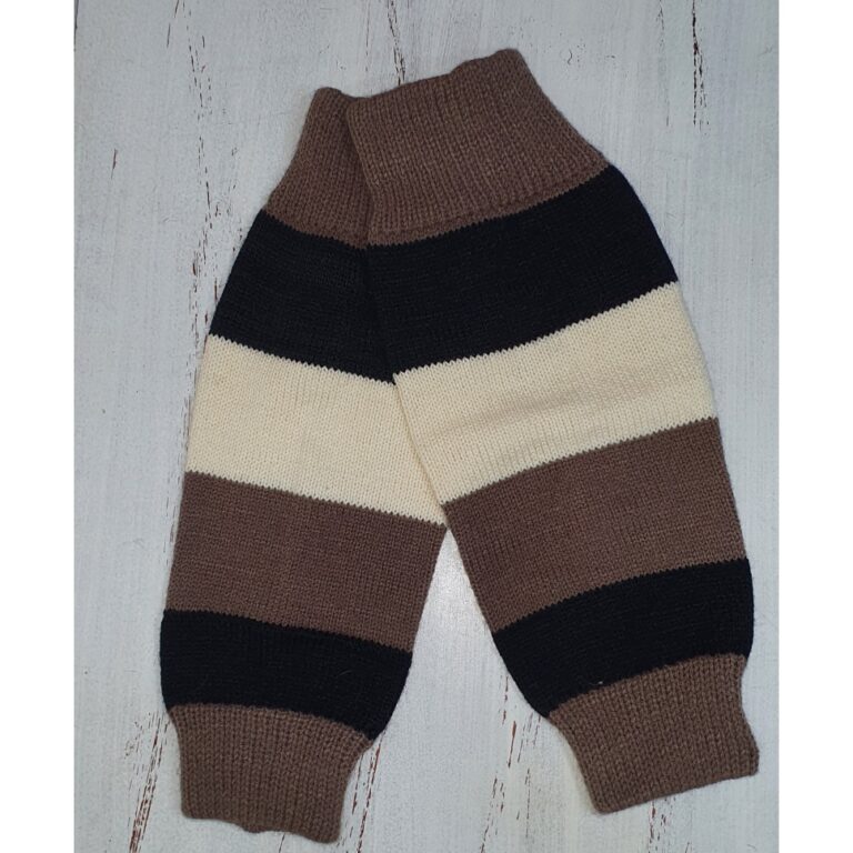 acessório polainas tricô listradas vintage anos 