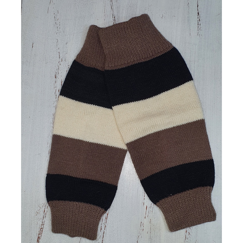 acessório polainas tricô listradas vintage anos 80