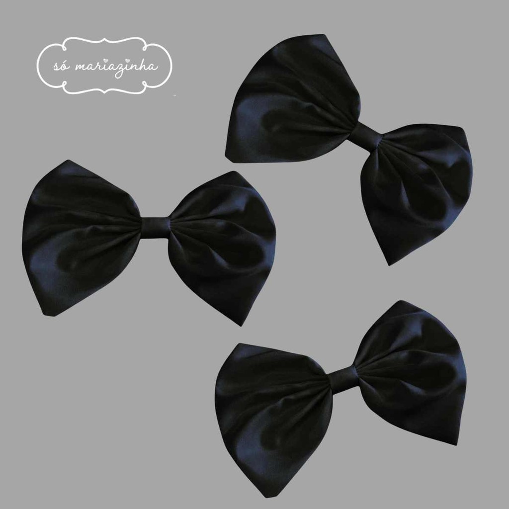 Laço Para Cabelo Decorativo Com 3 unidades: Preto Com Bico de Pato Removível Festa Lacinhi REF4200