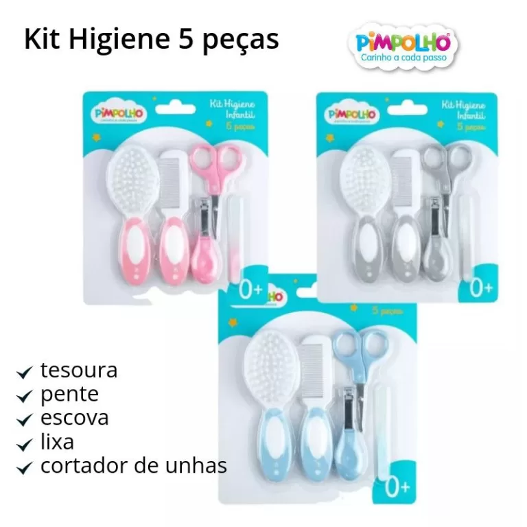 Kit de cuidado Higiene para Bebê Pimpolho 5 peça