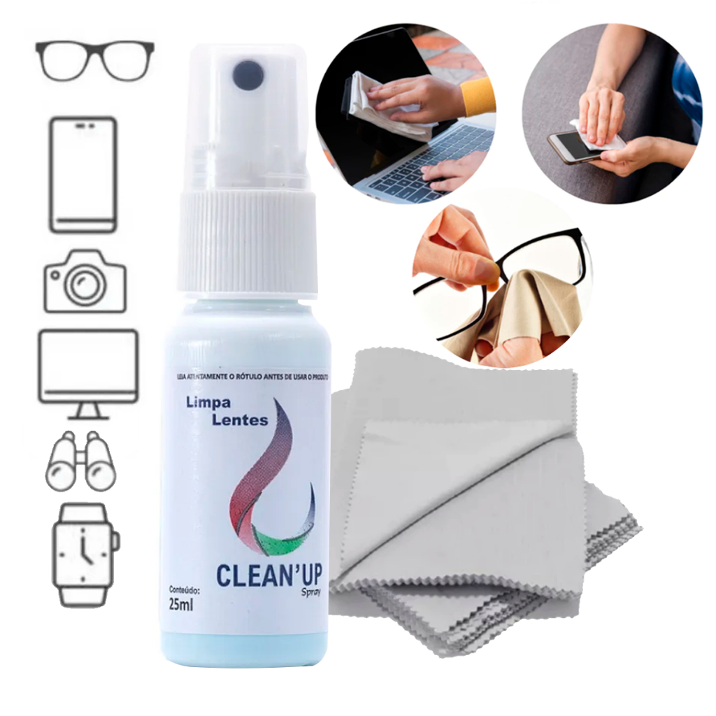 Kit jogo 1 Limpa Óculos Celular Limpa Lentes com 1 Flanelas Limpa Tela Tv Celular Notebook