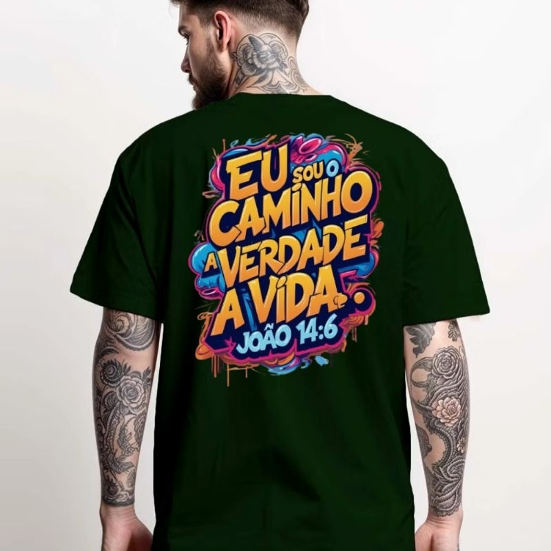 Camiseta Masculina Gospel Algodão Camisa Unissex Estampada Religião
