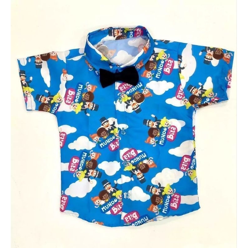 camisa social mundo bita 1.2 anos e 3.4 anos