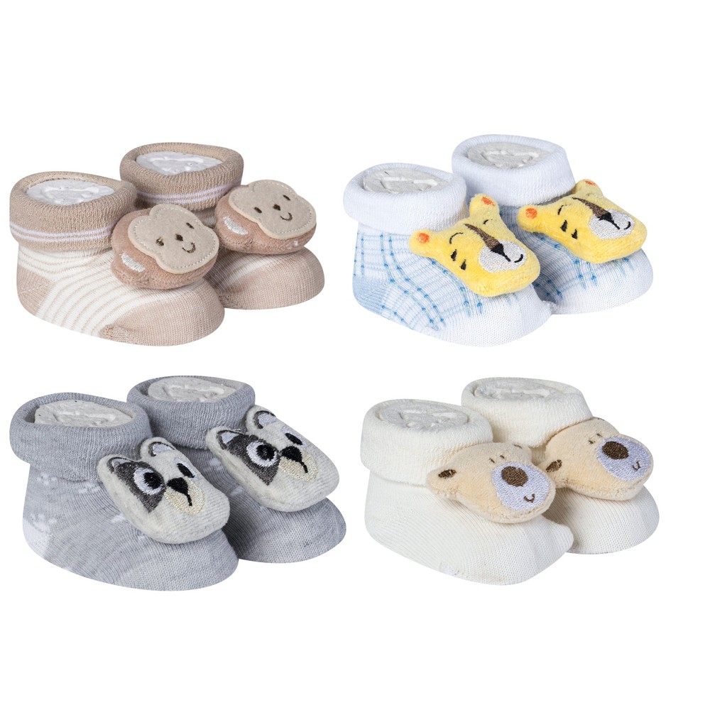 MEIA PANTUFA BEBE RECEM NASCIDO 4 PARES TAMANHO 0 A 3 MESES