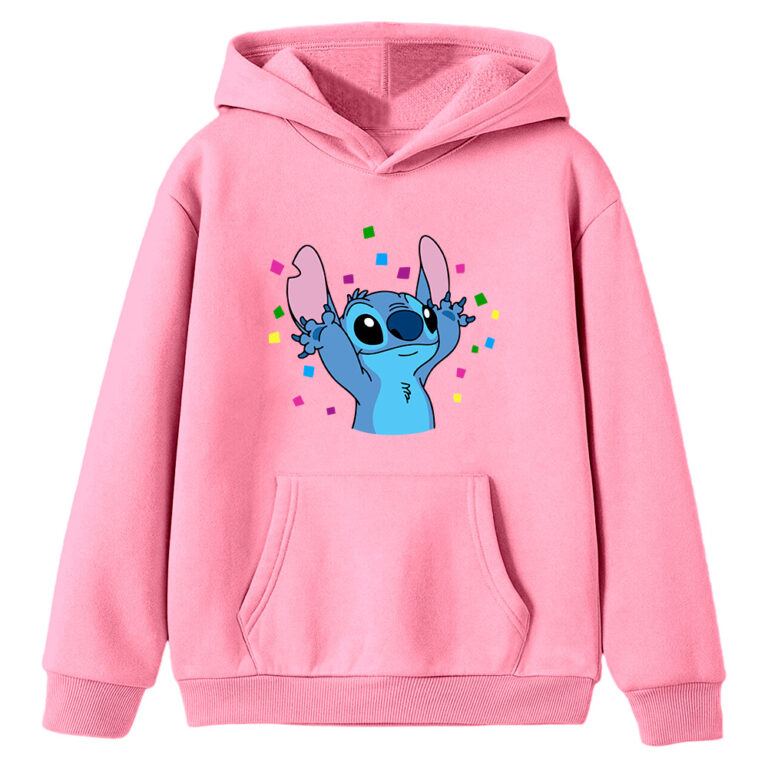 Moletom Casaco Infantil Stitch Lilo Festa Canguru 