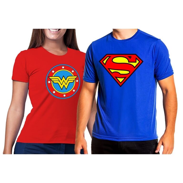 Kit Casal Crush Camisetas casalzinho Super Herói 
