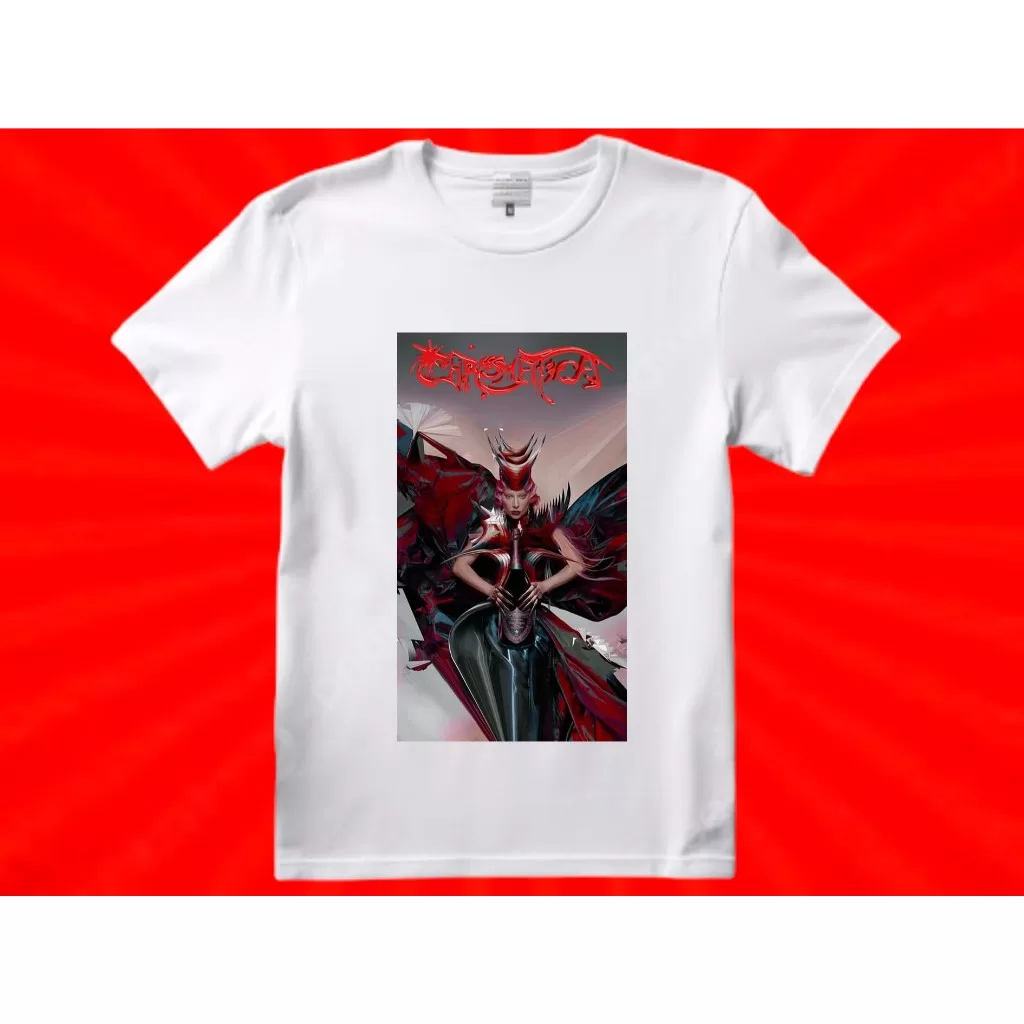 camiseta poliéster branca  adulto unissex Lady Gaga perfect celebrity Mayhem E Dom Pérignon