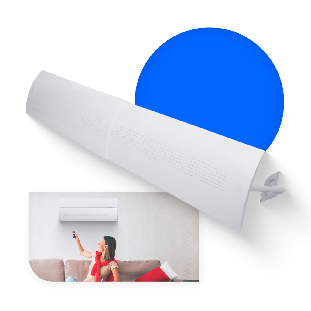 Defletor CB Para Ar Condicionado Split 60cm A 103cm Ajustável Direcionador de Fluxo de Ar Quarto Sal