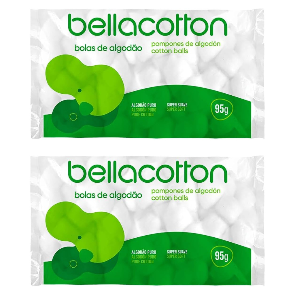 Kit 2 Algodão em Bolas Bellacotton 95g 100% Natural Hidrófilo