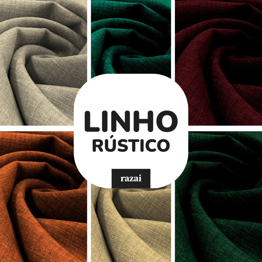 Tecido Linho Rústico RAZAI  Moda, Cortinas e Almofadas  0,50 | 1m | 2m | 3m  1,50m de largura