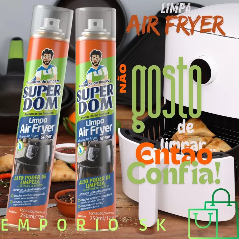 Kit Spray Limpa Air Fryer Alto Poder De Limpeza, D