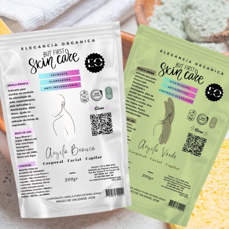 Kit Argila Facial Branca Verde Rosa Dourada Preta 