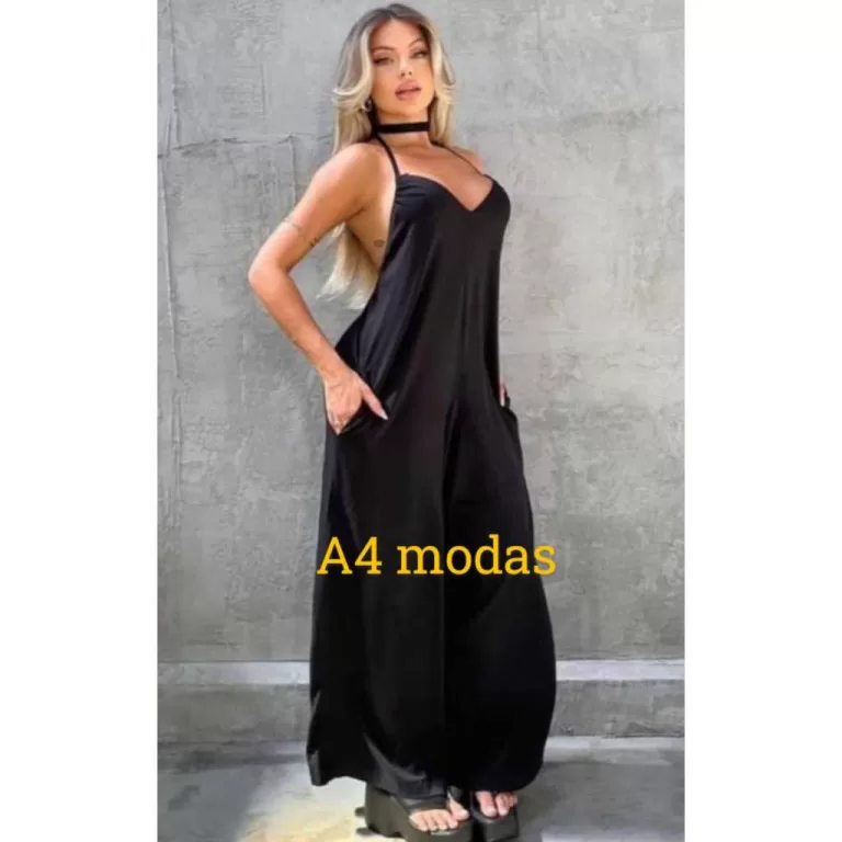 MACACÃO LONGO FEMININO PANTALONA  SARJA FRENTE Ú