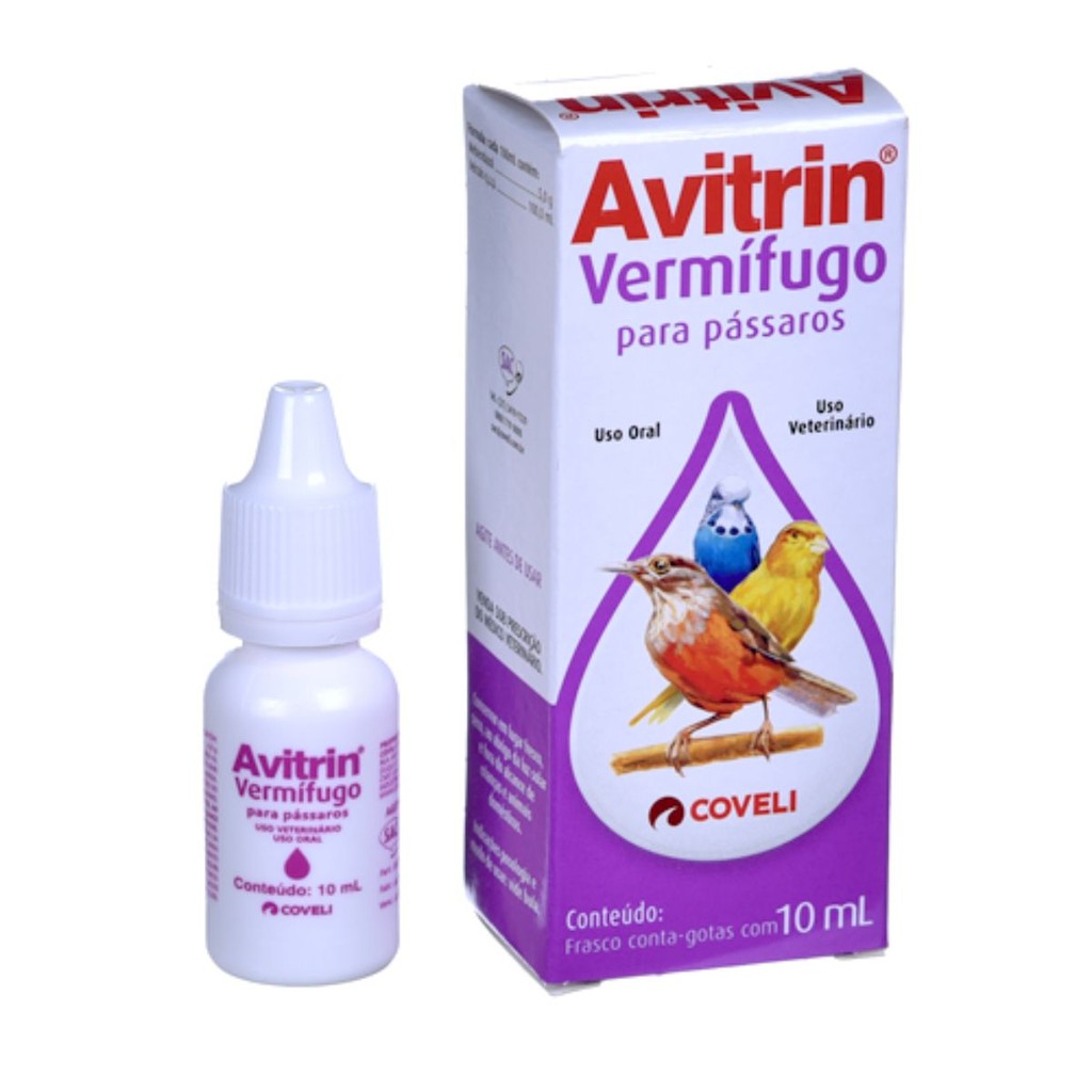 Avitrin Vermífugo para Pássaros Frasco 10 ml – Coveli
