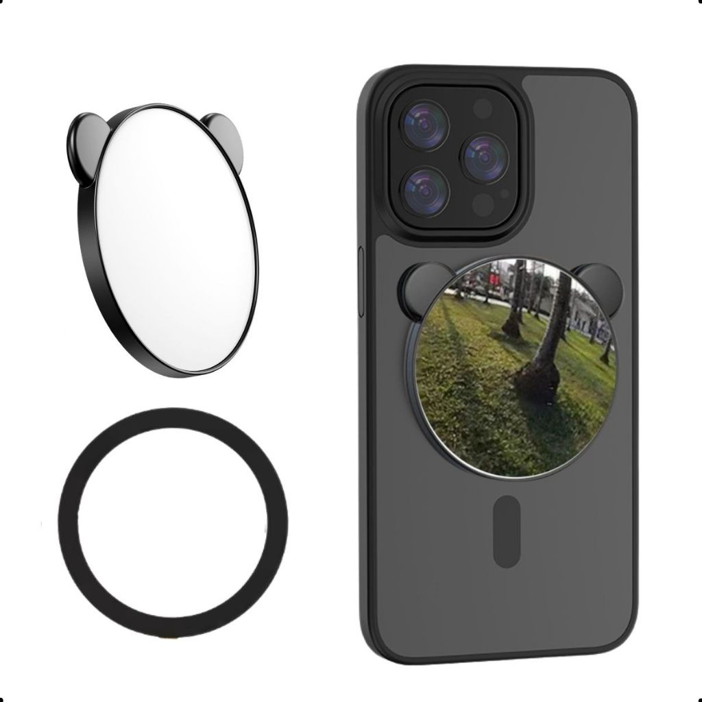 Espelho Para Selfie Magnético Camera Traseira Celular Smartphone Foto Vlog Blog Iphone Android