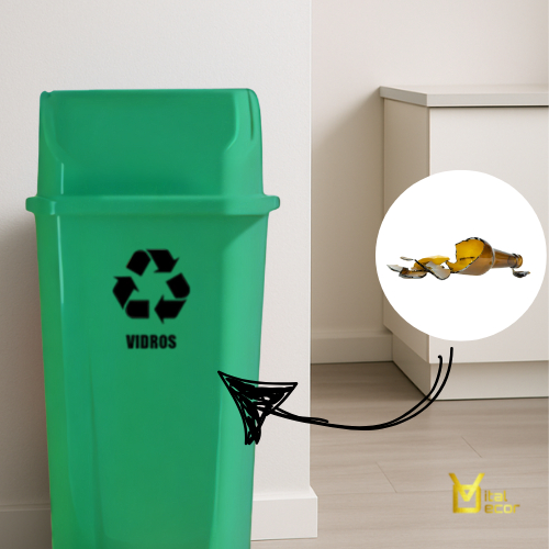 Lixeira Verde 60L para Coleta de Vidros | Resisten