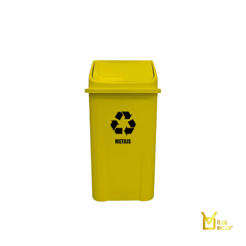 Cesto Amarelo 60L para Reciclagem de Metais | Dur