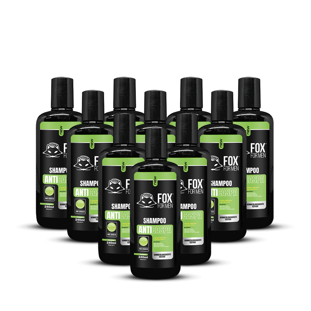 Shampoo Anti-Caspa 240ml – Fox For Men – 10 Unidades