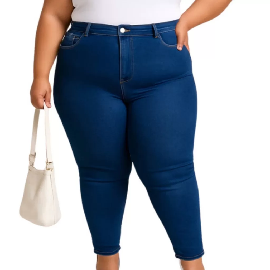 Calça Jeans Feminina Skinny Cintura Alta Com Lycra Casual Denim Confortavel Trabalho Dia a Dia