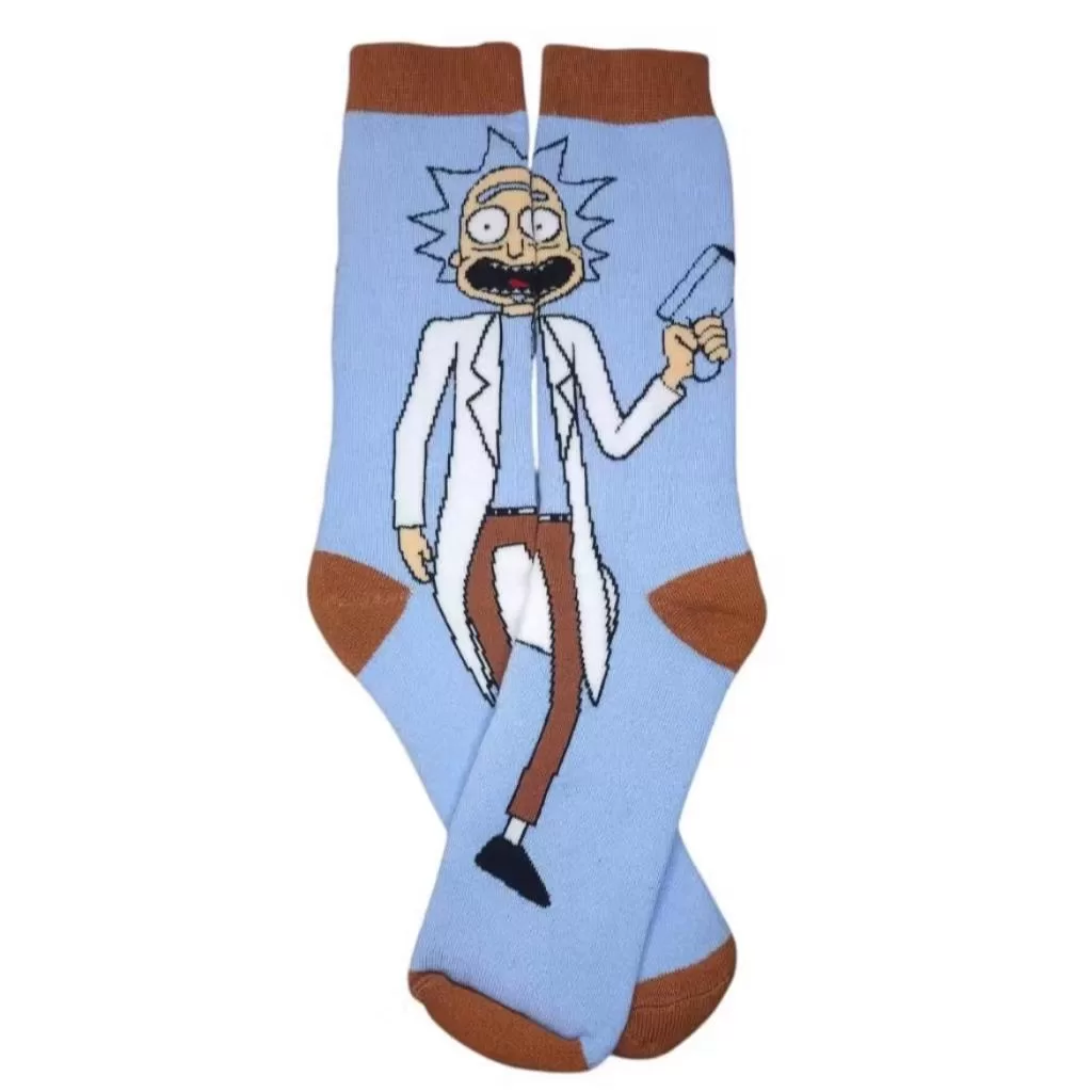 MEIA RICK AND MORTY PERSONAGEM UNISSEX LONGA ALGODÃO ACADEMIA SPORT SKATE – RICK