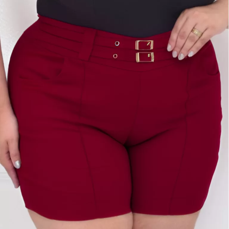 SHORT  CINTO DUPLO COM FIVELA