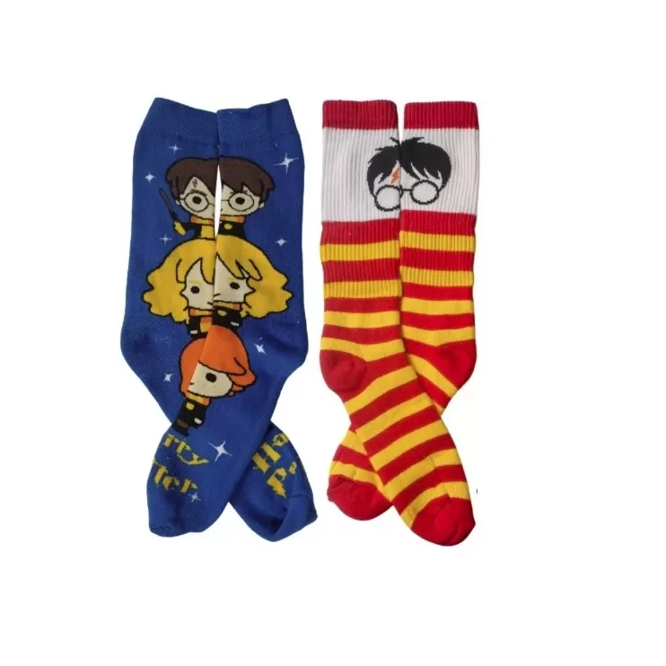 2 Pares De Meias Divertida Harry Potter Unissex Ca