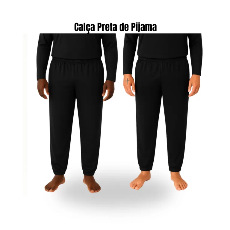 (Aprovado) Calça Preta de Pijama Plus Size Mascul