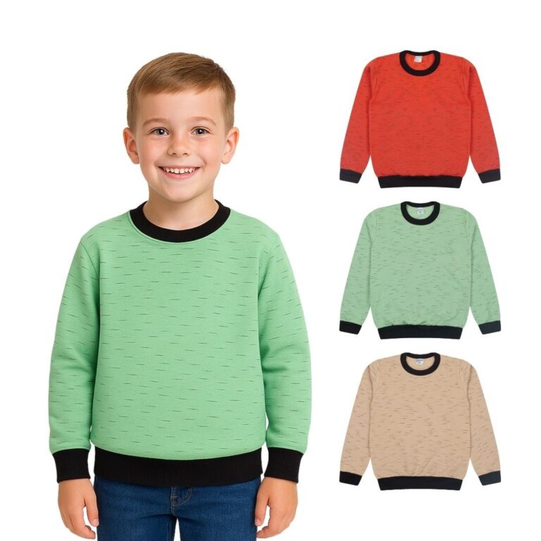Kit 3 Blusa Moletom de Frio Menino Infantil Invern