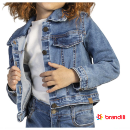 Jaqueta Jeans Unissex Infantil Brandili Tamanhos 4